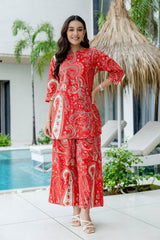 Clay Red Cotton Co-ord Set - Me&My