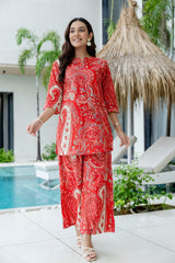 Clay Red Cotton Co-ord Set - Me&My