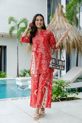 Clay Red Cotton Co-ord Set - Me&My