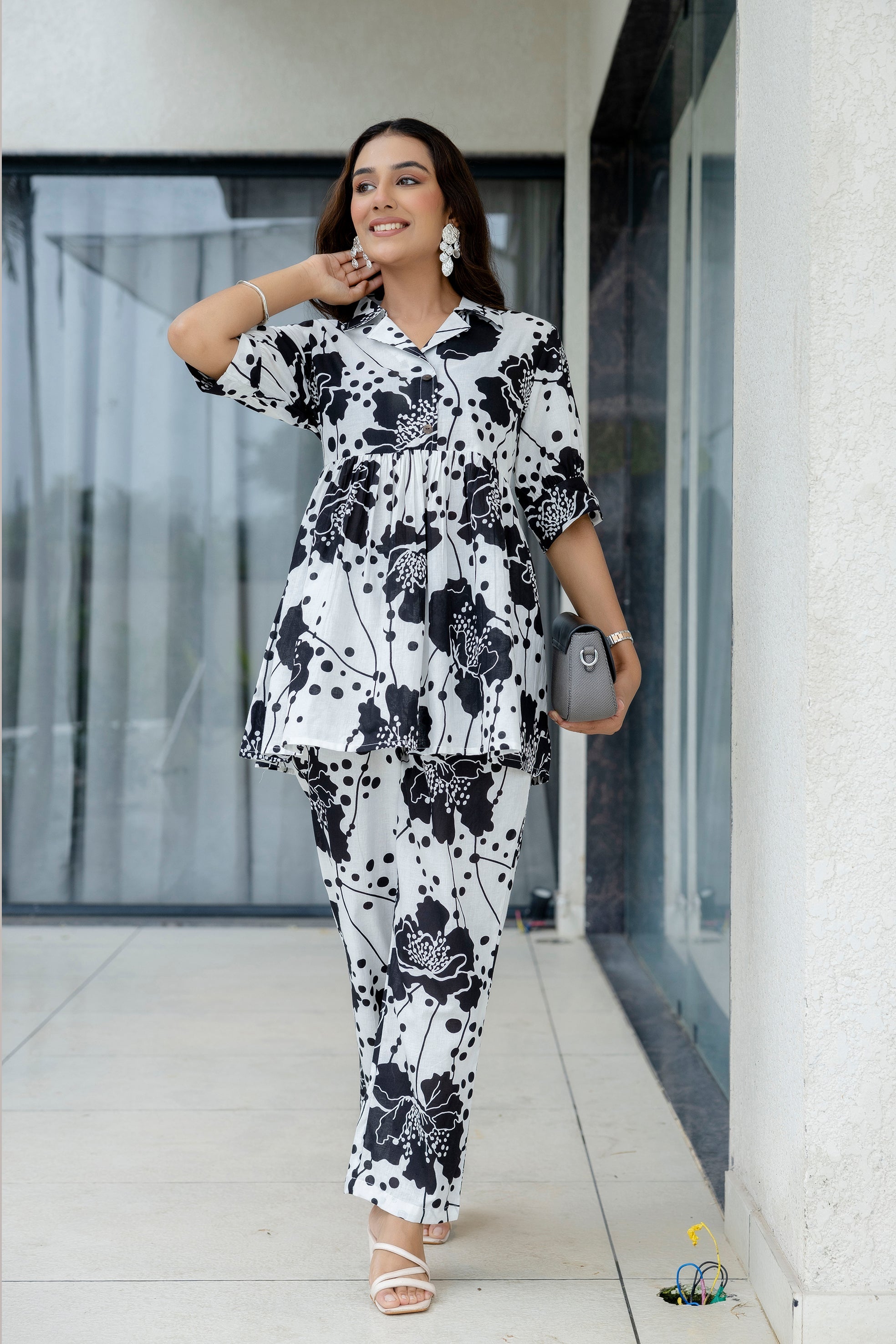 Ivory Ease White Cotton Co-ord Set - Me&My