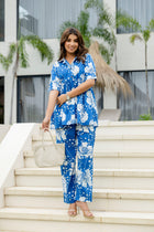 Blue Edge Cotton Co-ord Set