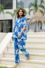 Blue Edge Cotton Co-ord Set Me & My