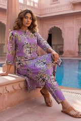 Jungle Paradise Purple Cotton Co-ord Set