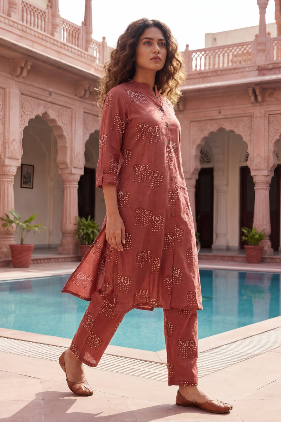 Noble Elephant Maroon Cotton Co-ord Set — image 5