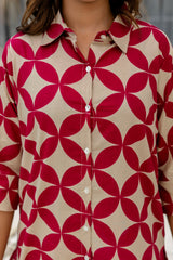 Crimson Bloom Maroon Cotton Co-ord Set Me & My