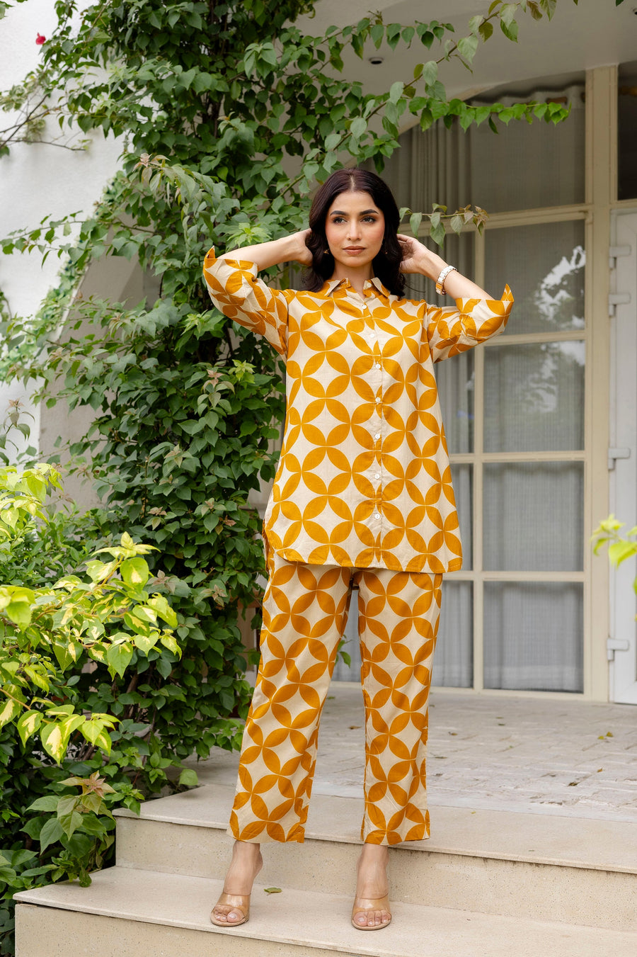 Floral Symphony Off-White Cotton Co-ord Set — image 10