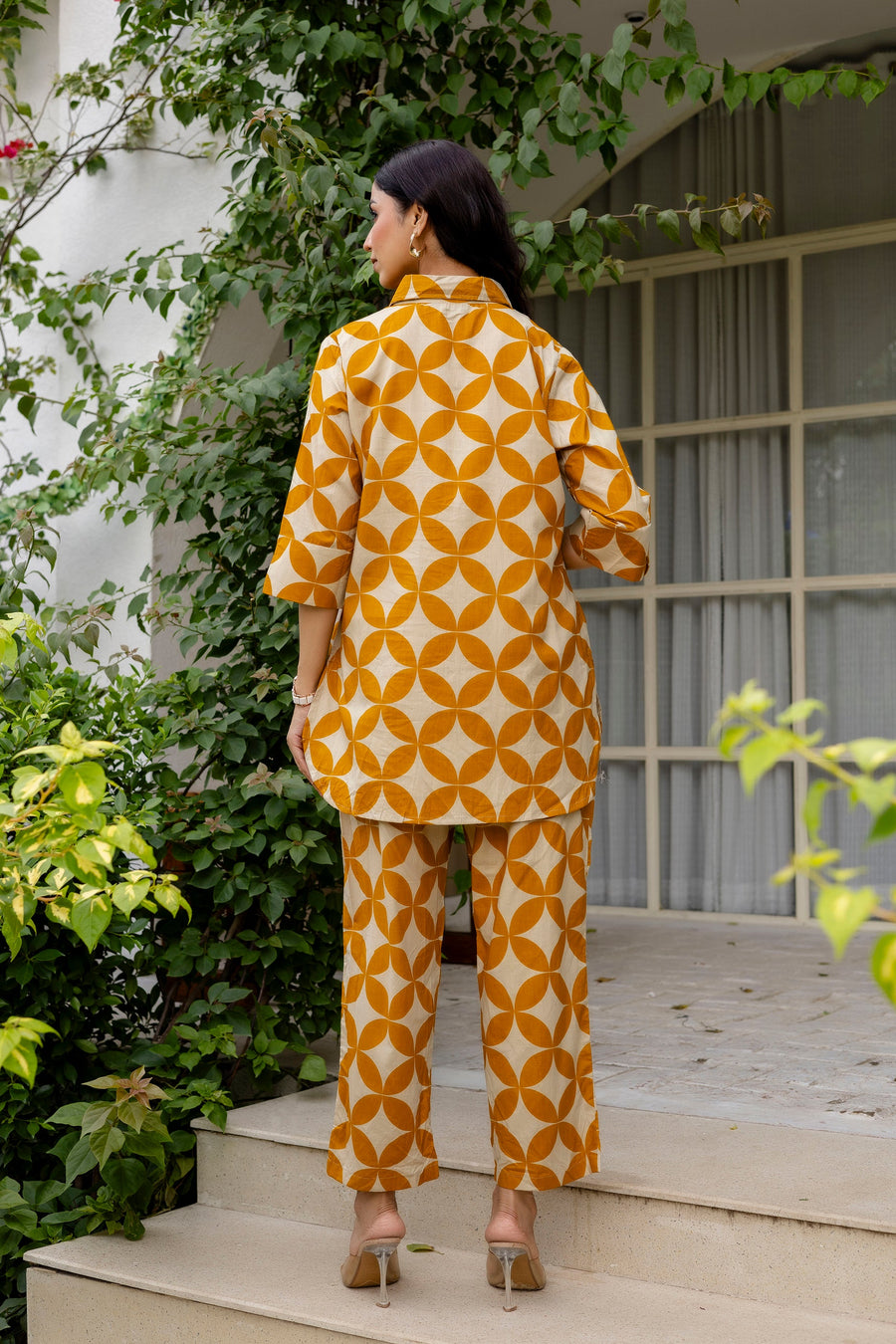 Floral Symphony Off-White Cotton Co-ord Set — image 7