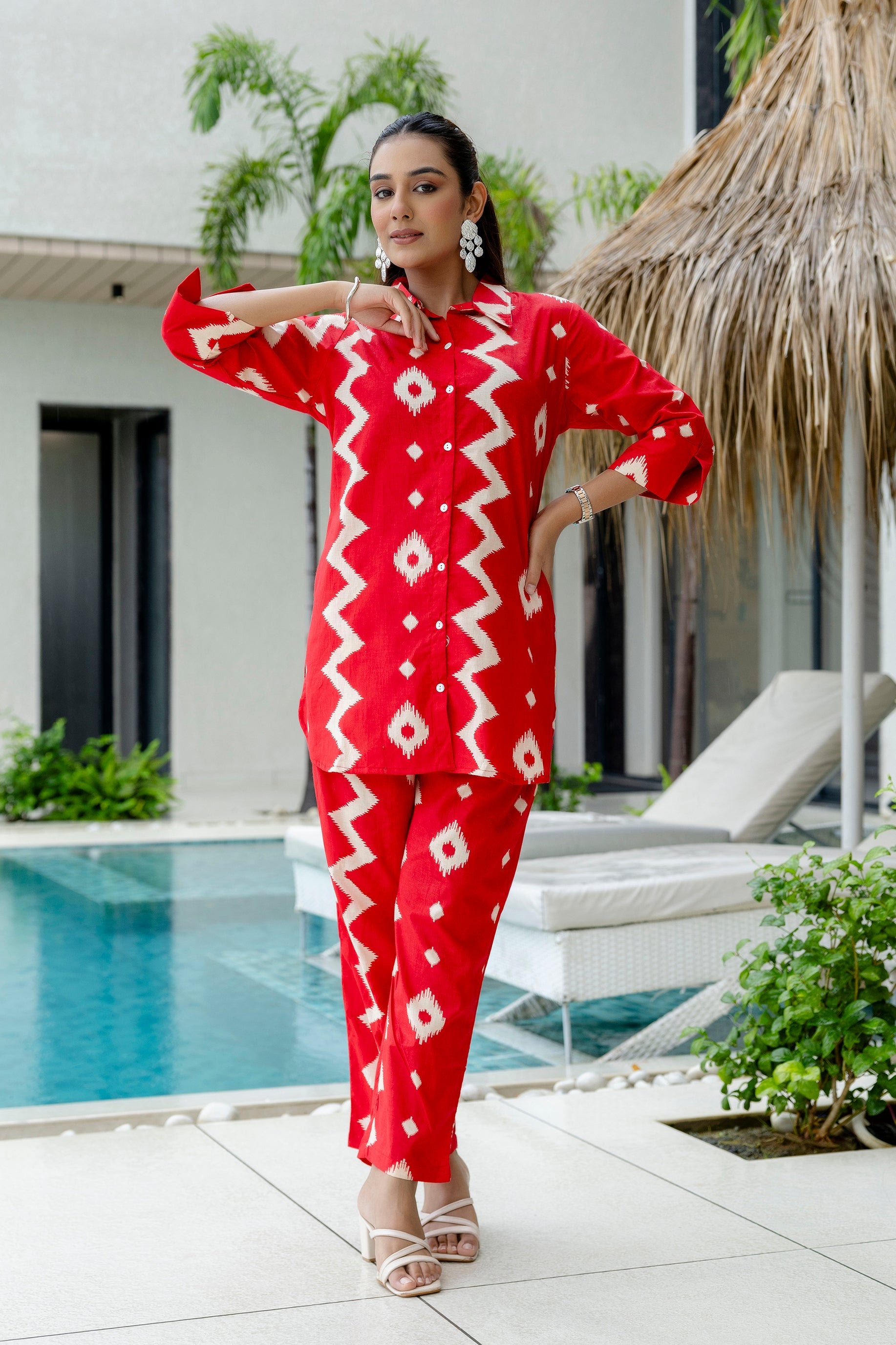 Ember Red Cotton Co-ord Set Me & My