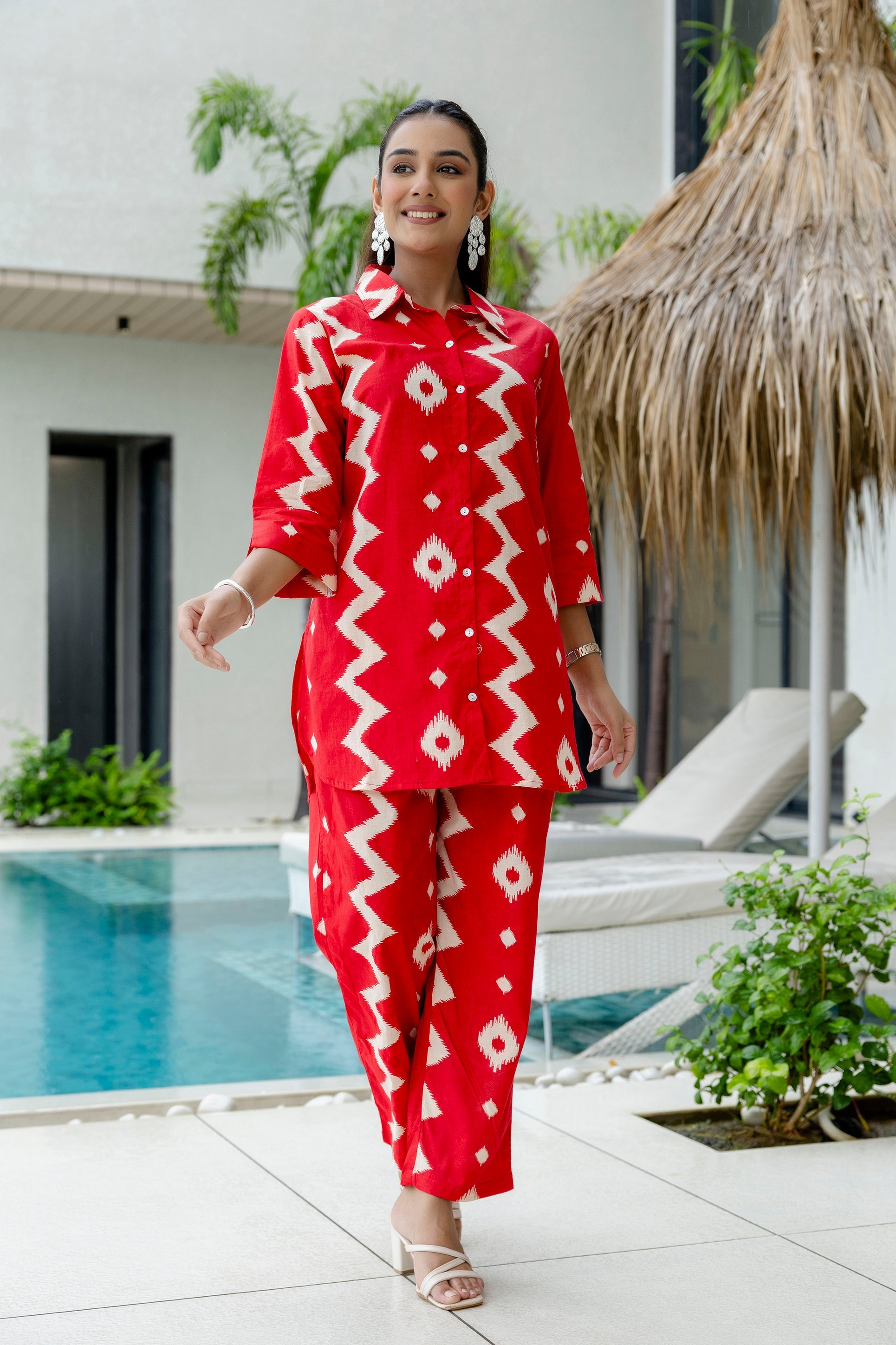 Ember Red Cotton Co-ord Set Me & My