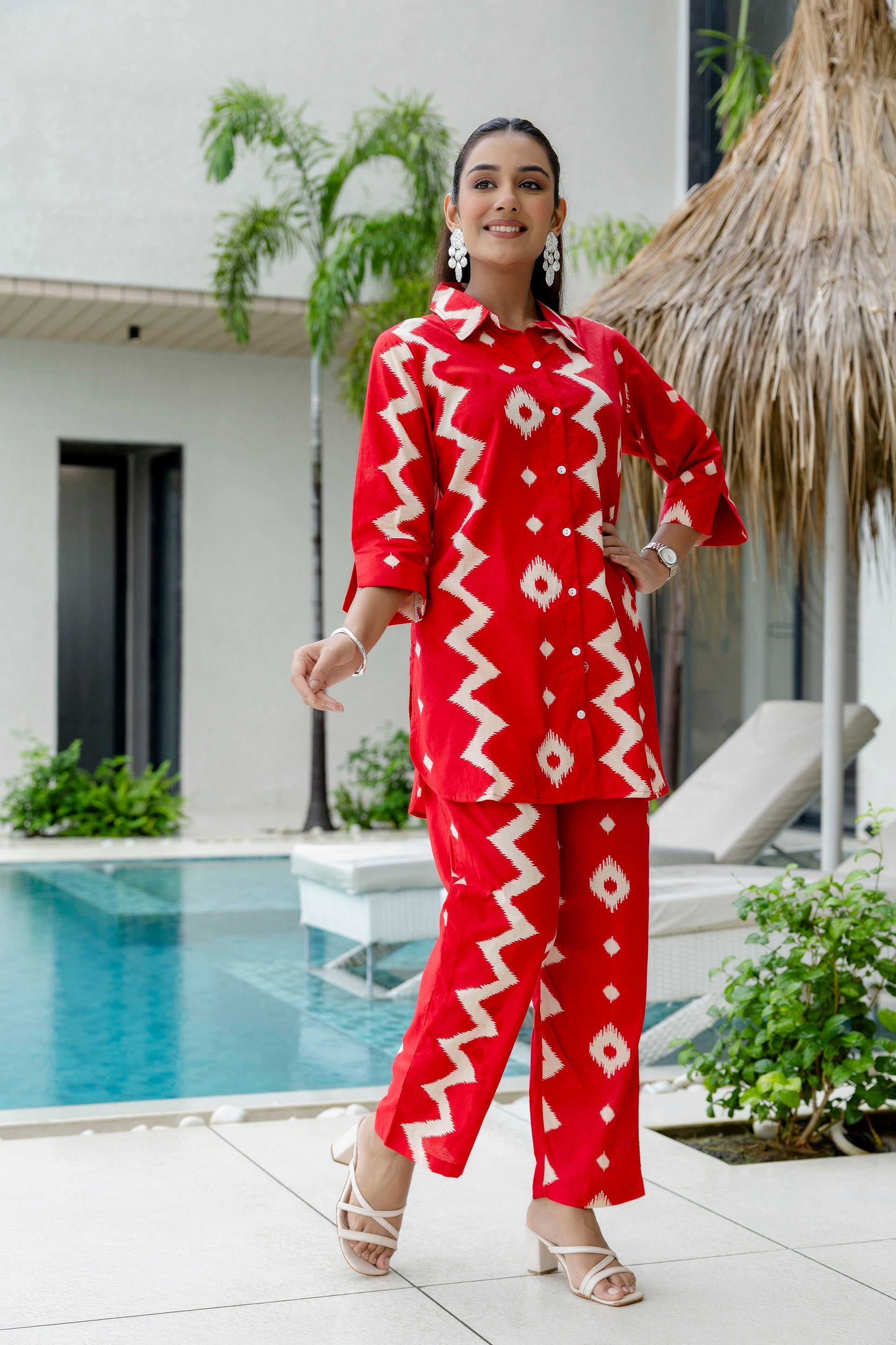 Ember Red Cotton Co-ord Set Me & My