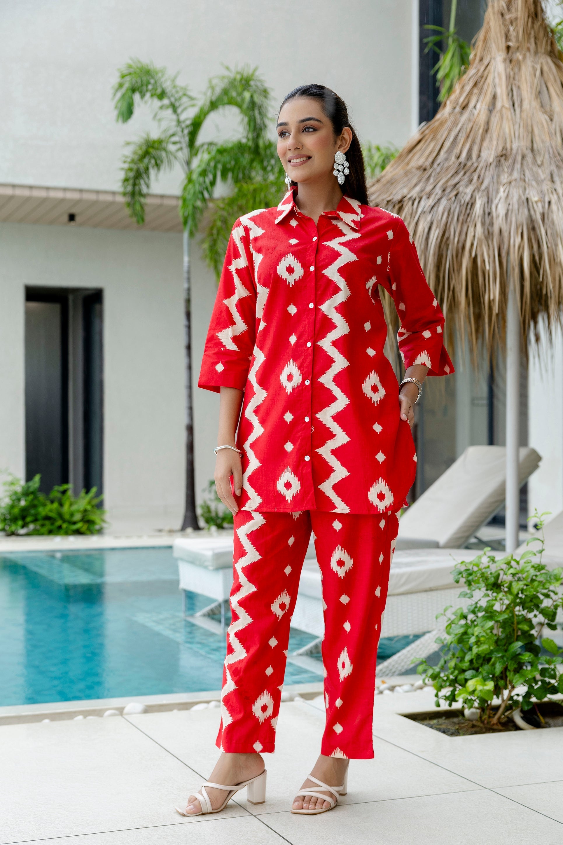 Ember Red Cotton Co-ord Set Me & My