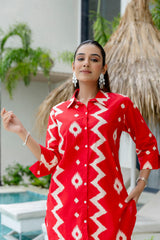 Ember Red Cotton Co-ord Set - Me&My