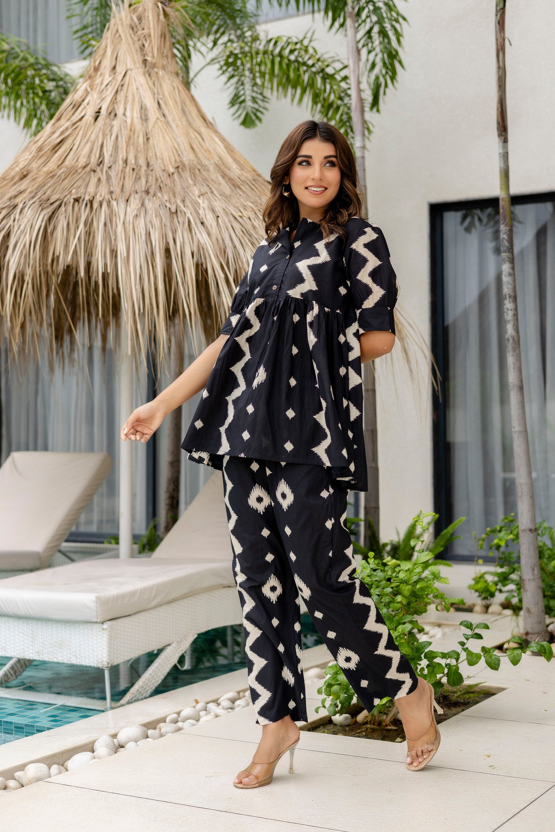 Midnight Muse Black Cotton Co-ord Set Me & My