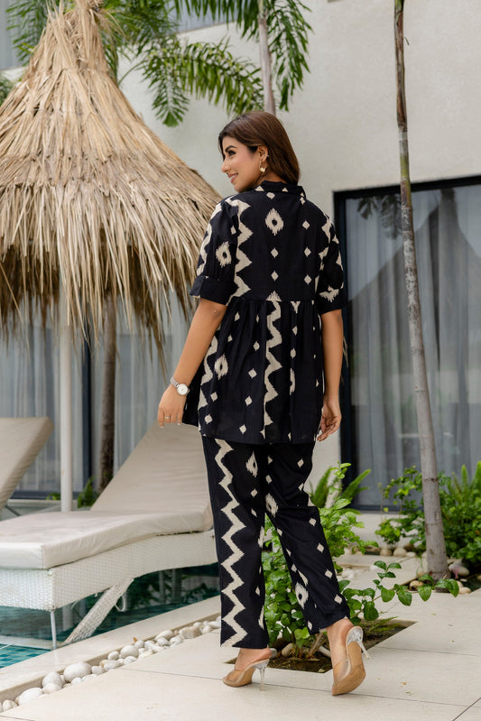 Midnight Muse Black Cotton Co-ord Set - Me&My