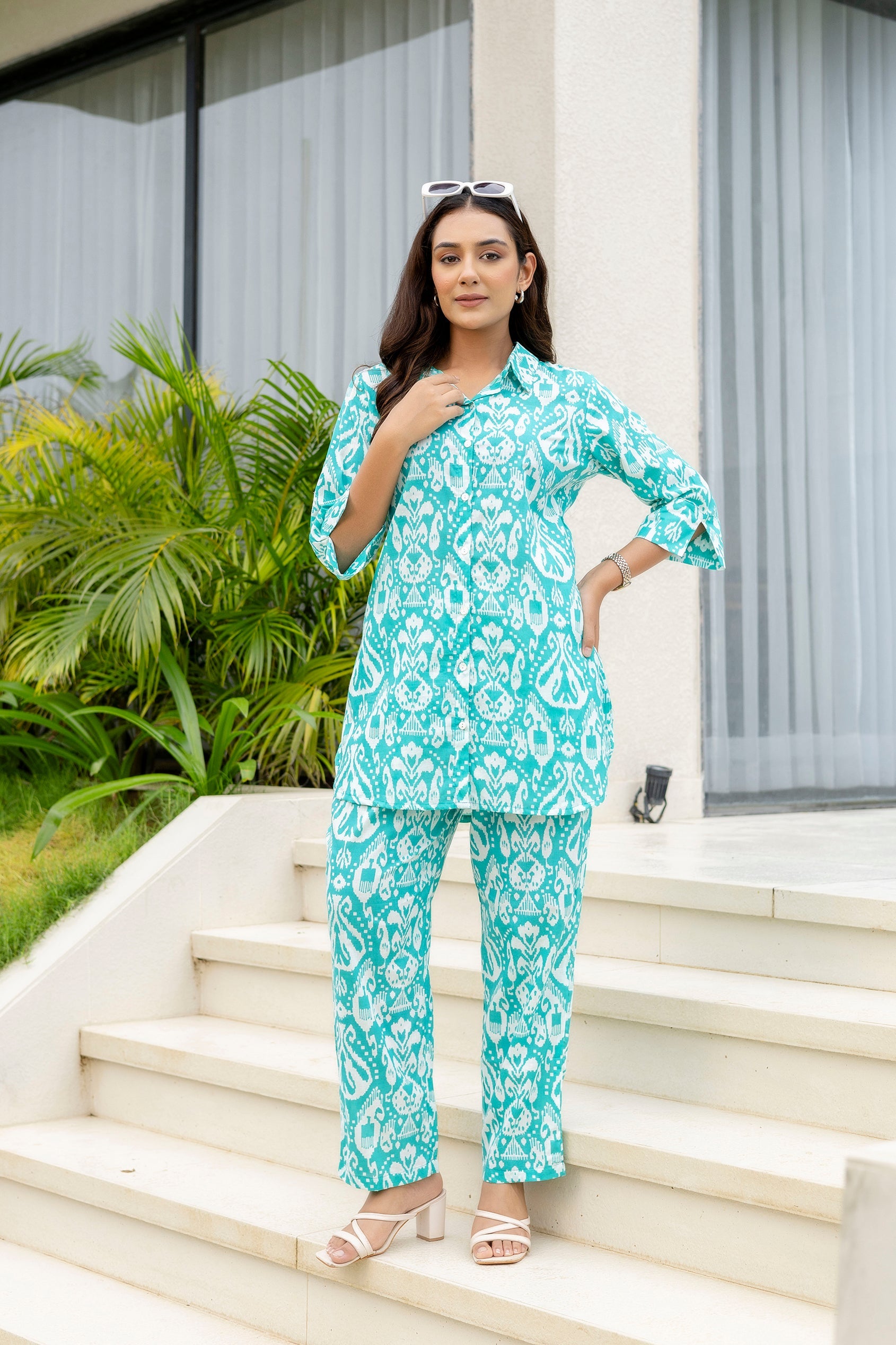 Blue Haze Cotton Printed Co-ord Set Me & My