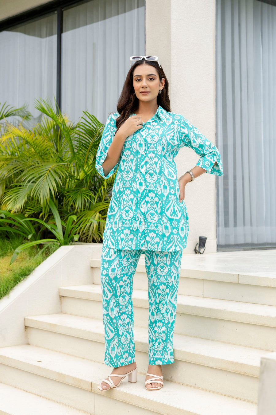 Blue Haze Cotton Printed Co-ord Set — image 10