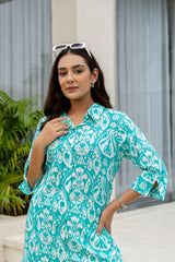Blue Haze Cotton Printed Co-ord Set Me & My