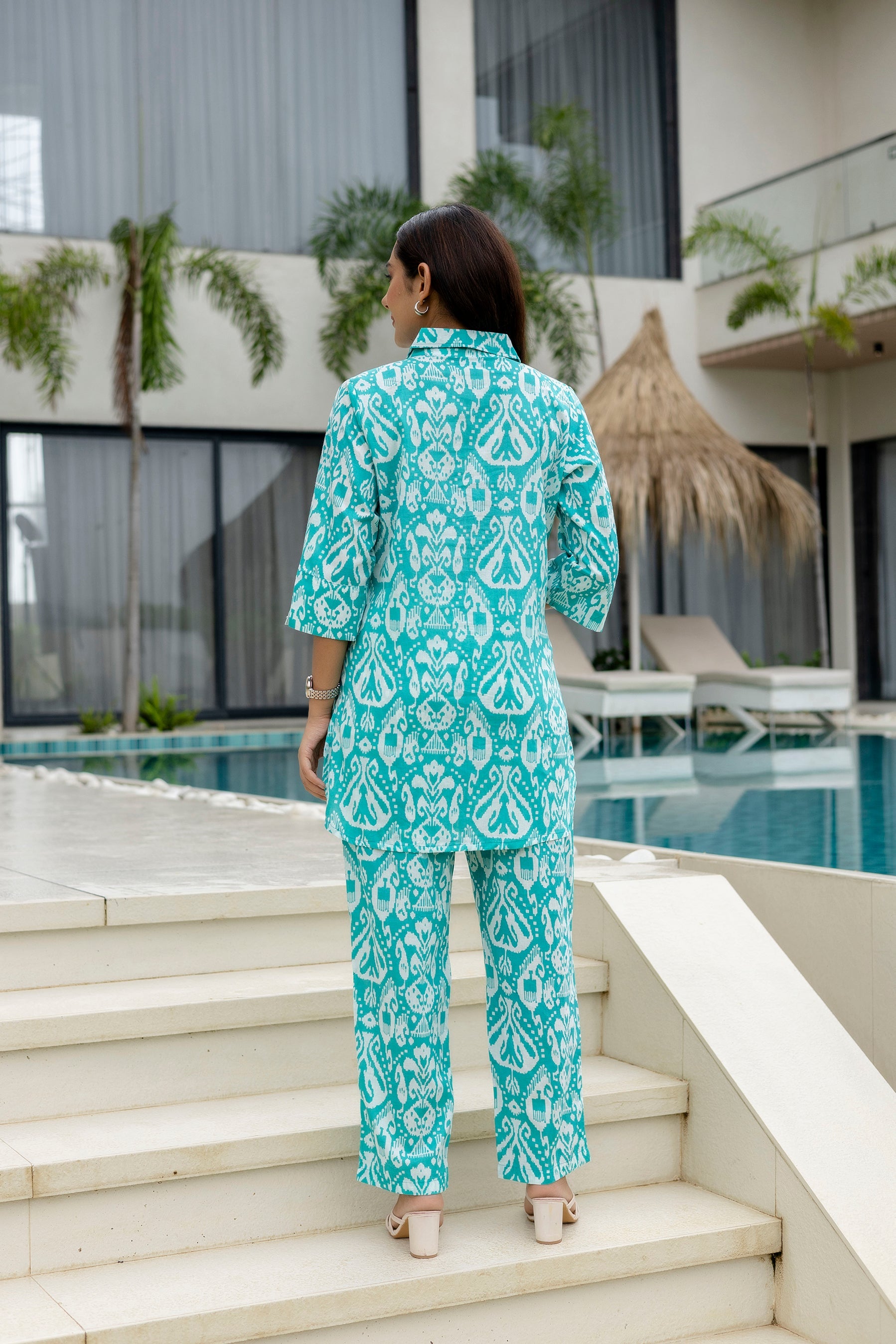 Blue Haze Cotton Printed Co-ord Set Me & My