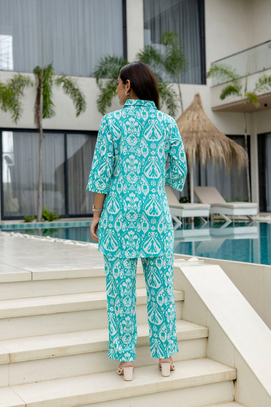 Blue Haze Cotton Printed Co-ord Set - Me&My