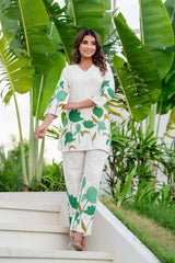 Lotus Whisper Ivory Cotton Flex Co-ord Set Me & My