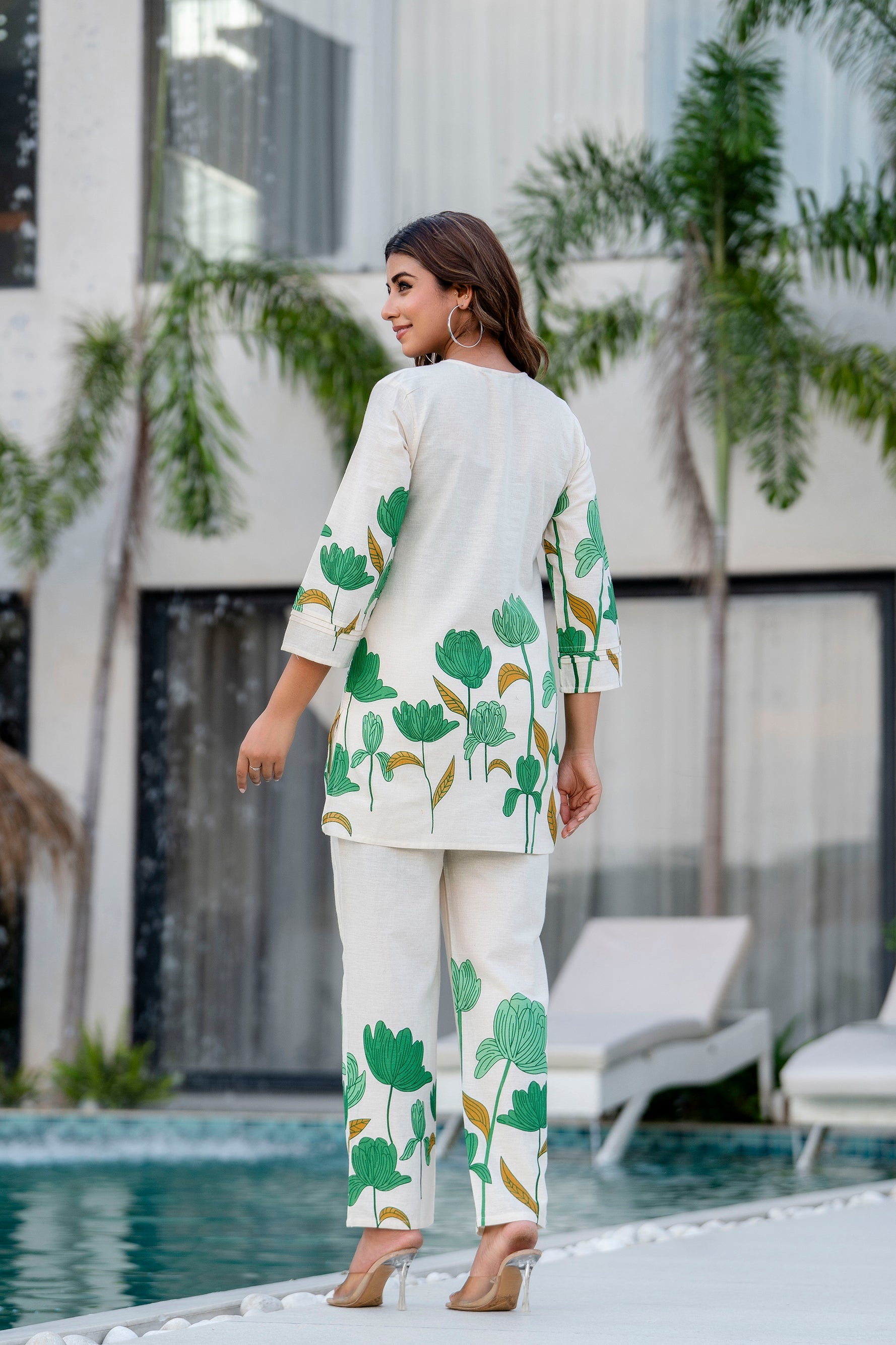 Lotus Whisper Ivory Cotton Flex Co-ord Set Me & My