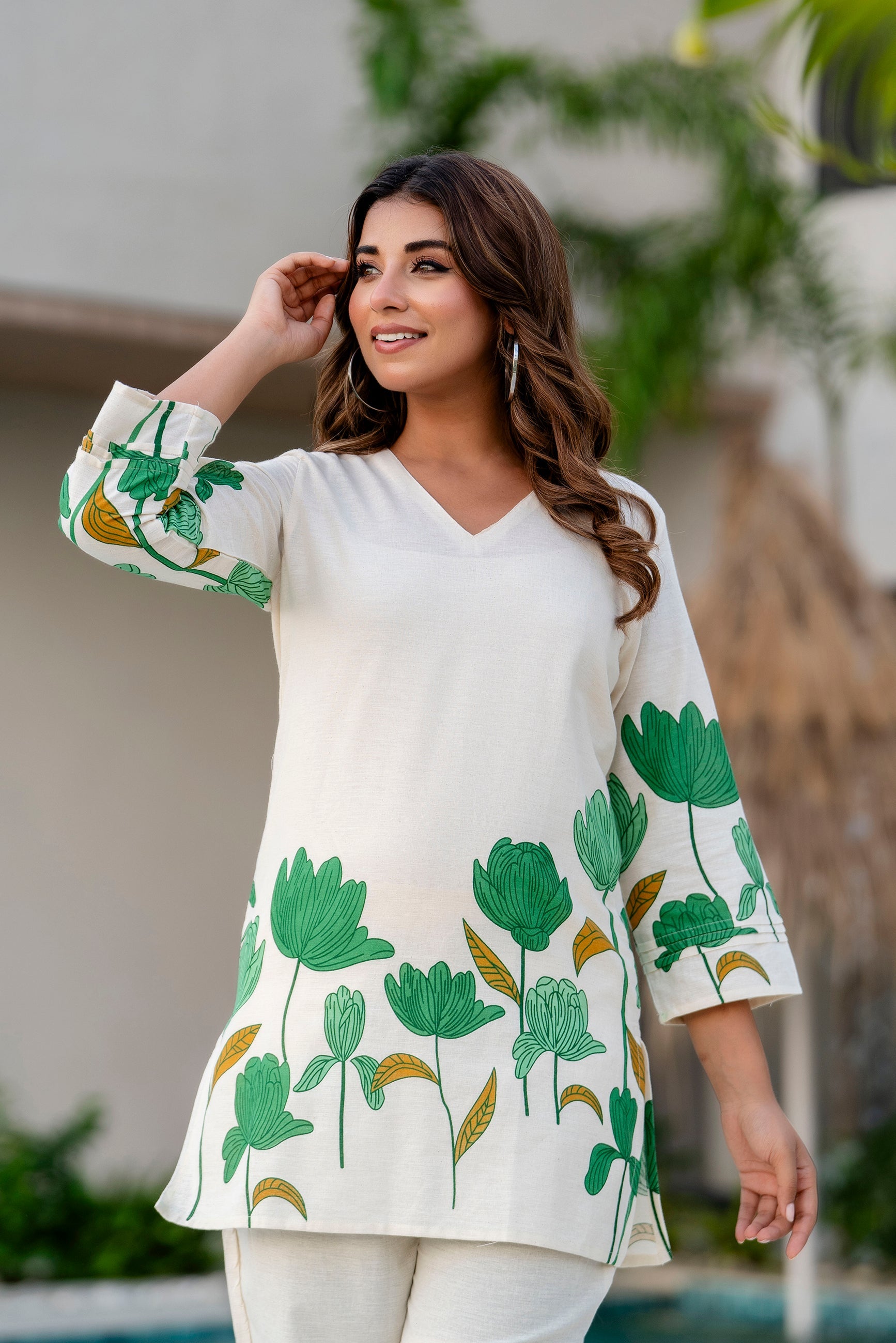 Lotus Whisper Ivory Cotton Flex Co-ord Set Me & My