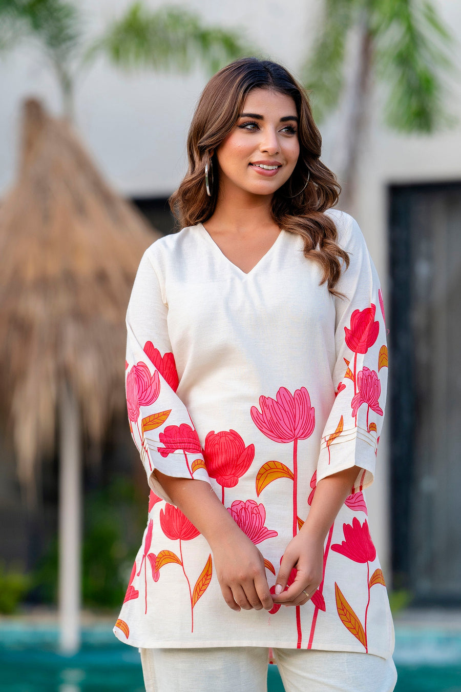 Radiant Bloom Ivory Cotton Flex Co-ord Set — image 5