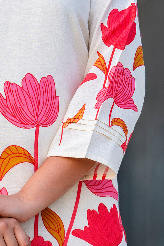 Radiant Bloom Ivory Cotton Flex Co-ord Set - Me&My