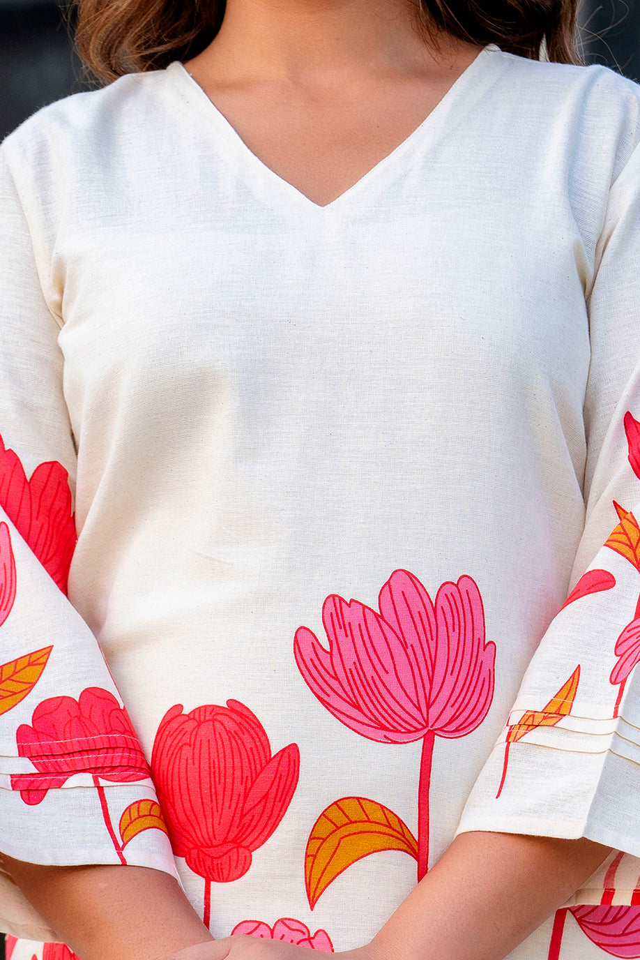 Radiant Bloom Ivory Cotton Flex Co-ord Set Me & My