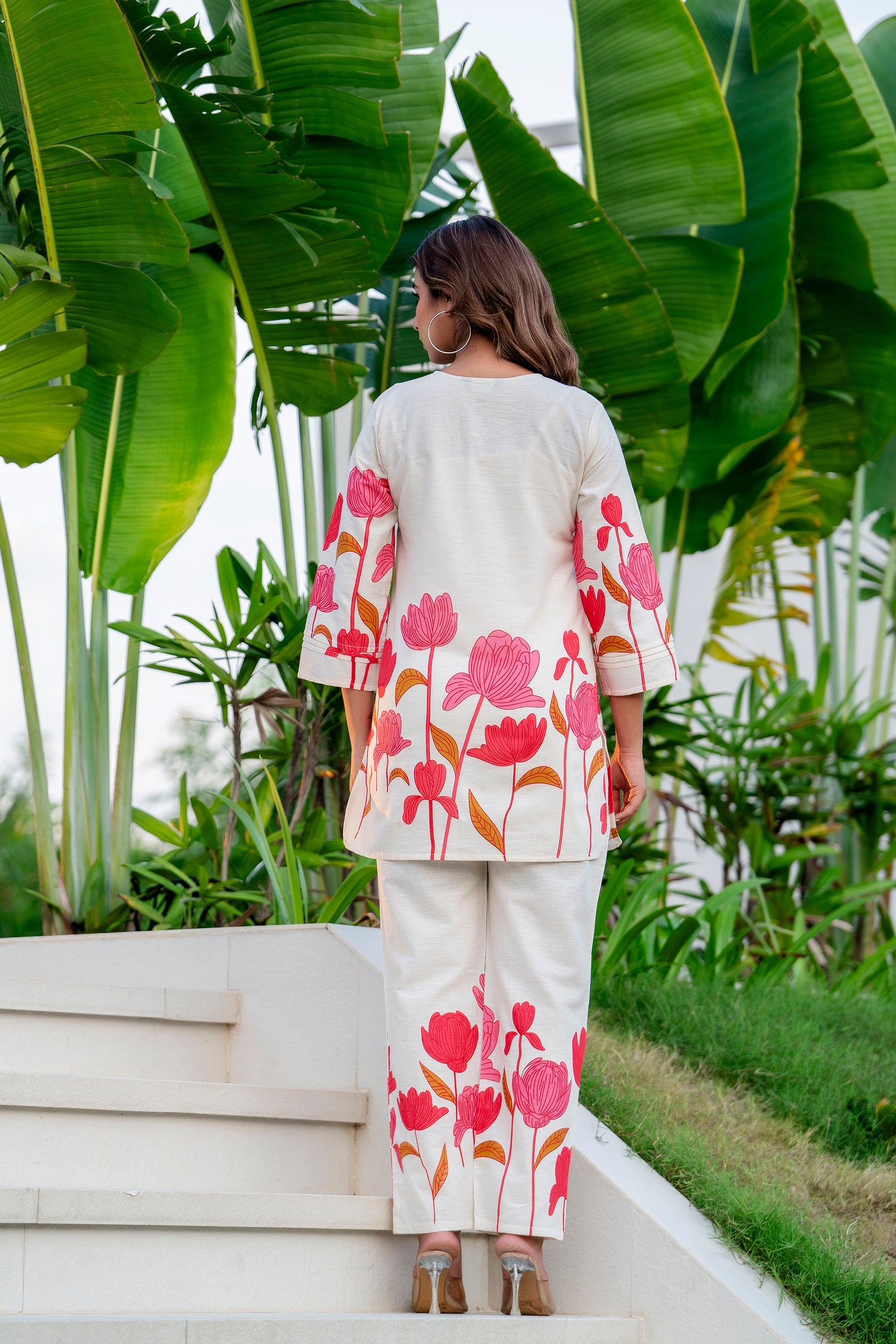 Radiant Bloom Ivory Cotton Flex Co-ord Set Me & My