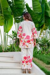Radiant Bloom Ivory Cotton Flex Co-ord Set Me & My