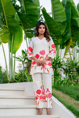 Radiant Bloom Ivory Cotton Flex Co-ord Set Me & My