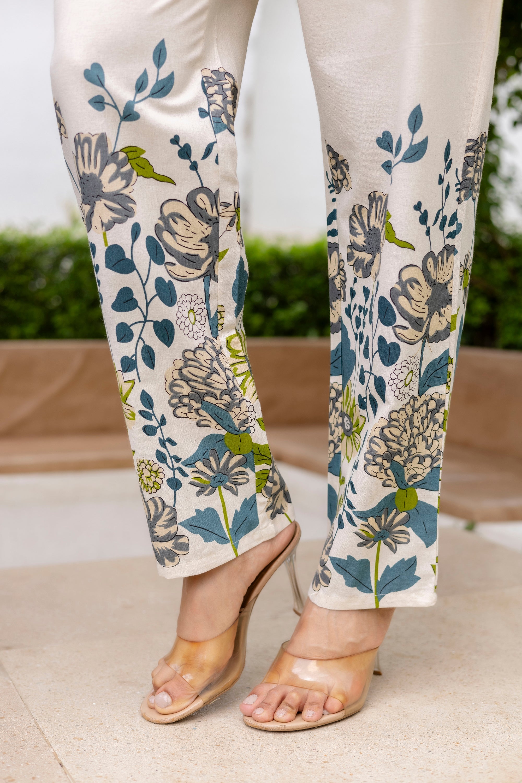 Moonlit Mist Off-White Cotton Flex  Co-ord Set Me & My 