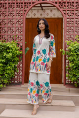 IvoryFlex Off-White Cotton Flex Co-ord Set - Me&My