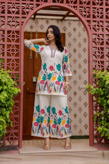 IvoryFlex Off-White Cotton Flex Co-ord Set - Me&My