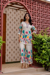 IvoryFlex Off-White Cotton Flex Co-ord Set - Me&My