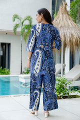Luxe Ease Blue Cotton Co-ord Set Me & My 