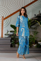 Slate Blue Cotton Co-ord Set - Me&My