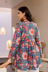 Blue Coral Bloom Cotton Top - Me&My