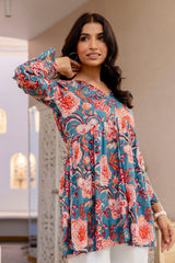 Blue Coral Bloom Cotton Top Me & My 