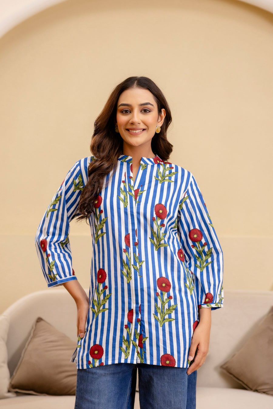 Bloomline Striped Cotton Top — image 10