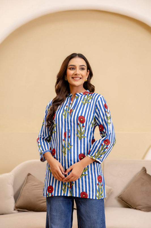 Bloomline Striped Cotton Top - Me&My