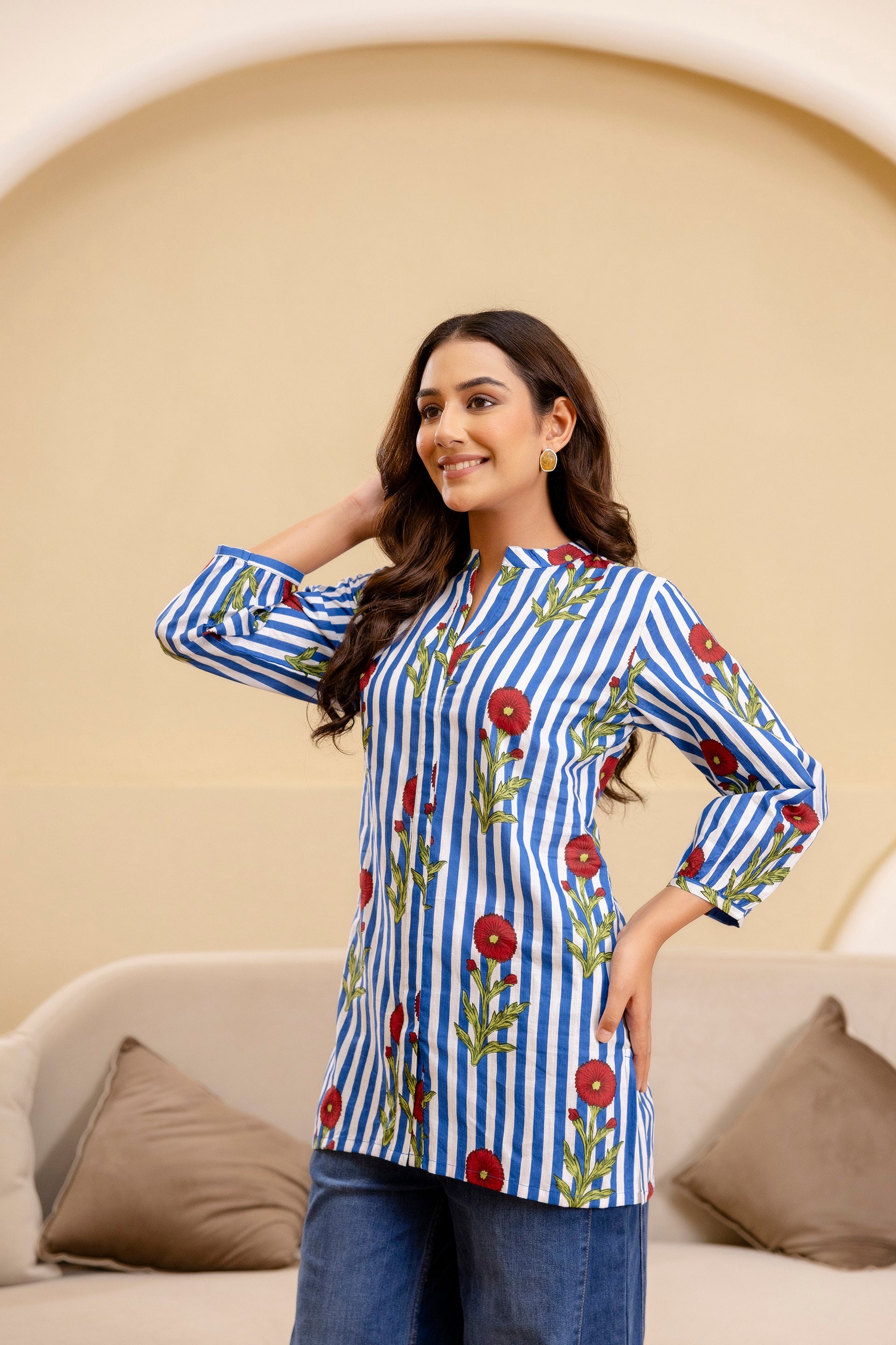 Bloomline Striped Cotton Top Me & My 