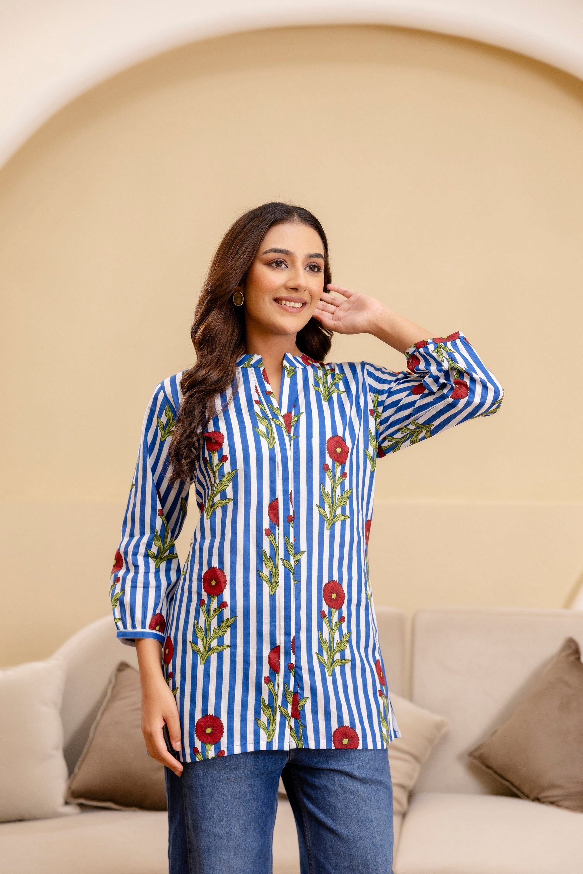 Bloomline Striped Cotton Top Me & My 