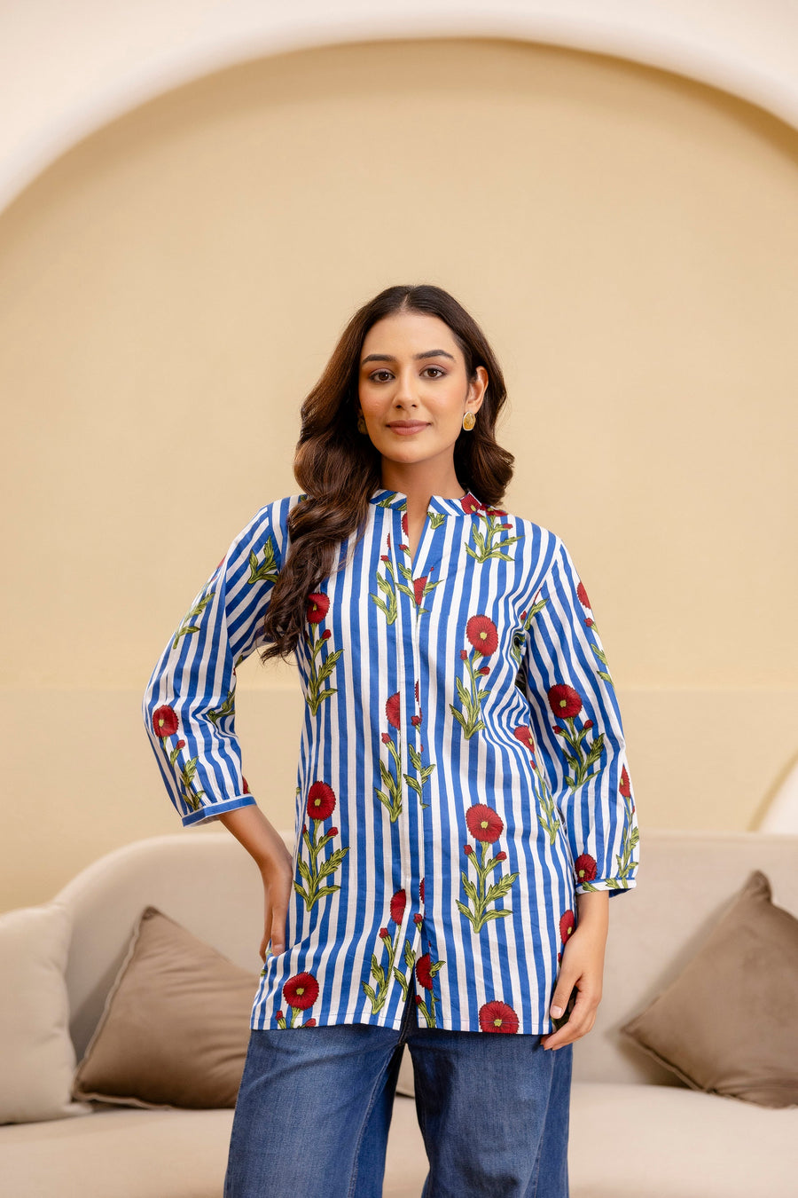 Bloomline Striped Cotton Top — image 5