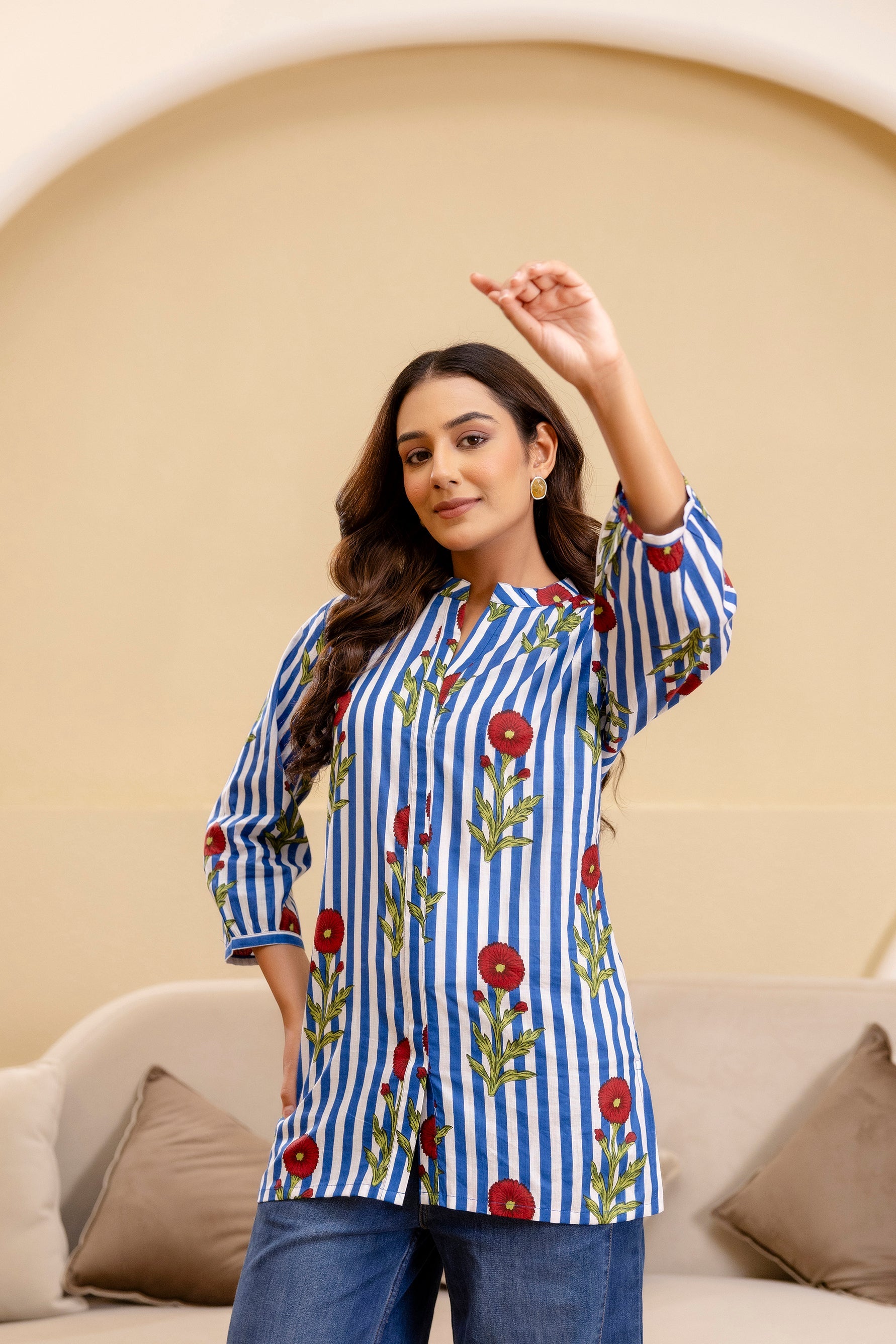 Bloomline Striped Cotton Top Me & My 
