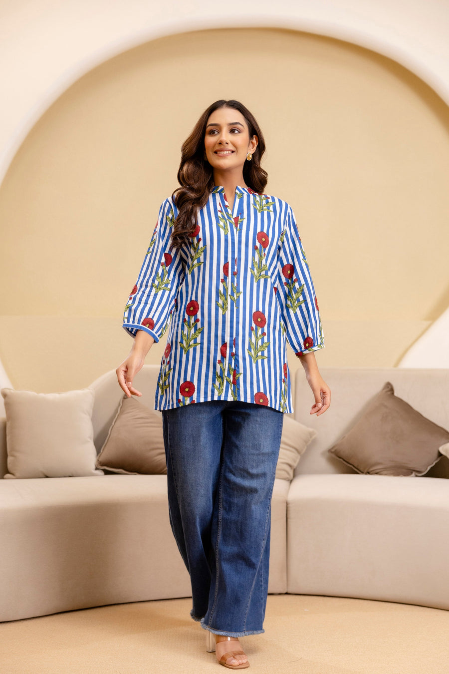 Bloomline Striped Cotton Top — image 4