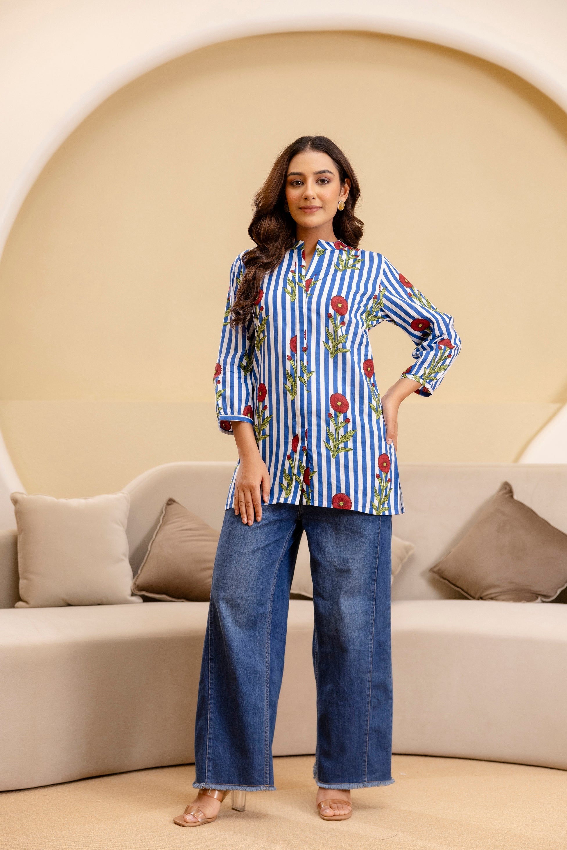Bloomline Striped Cotton Top Me & My 