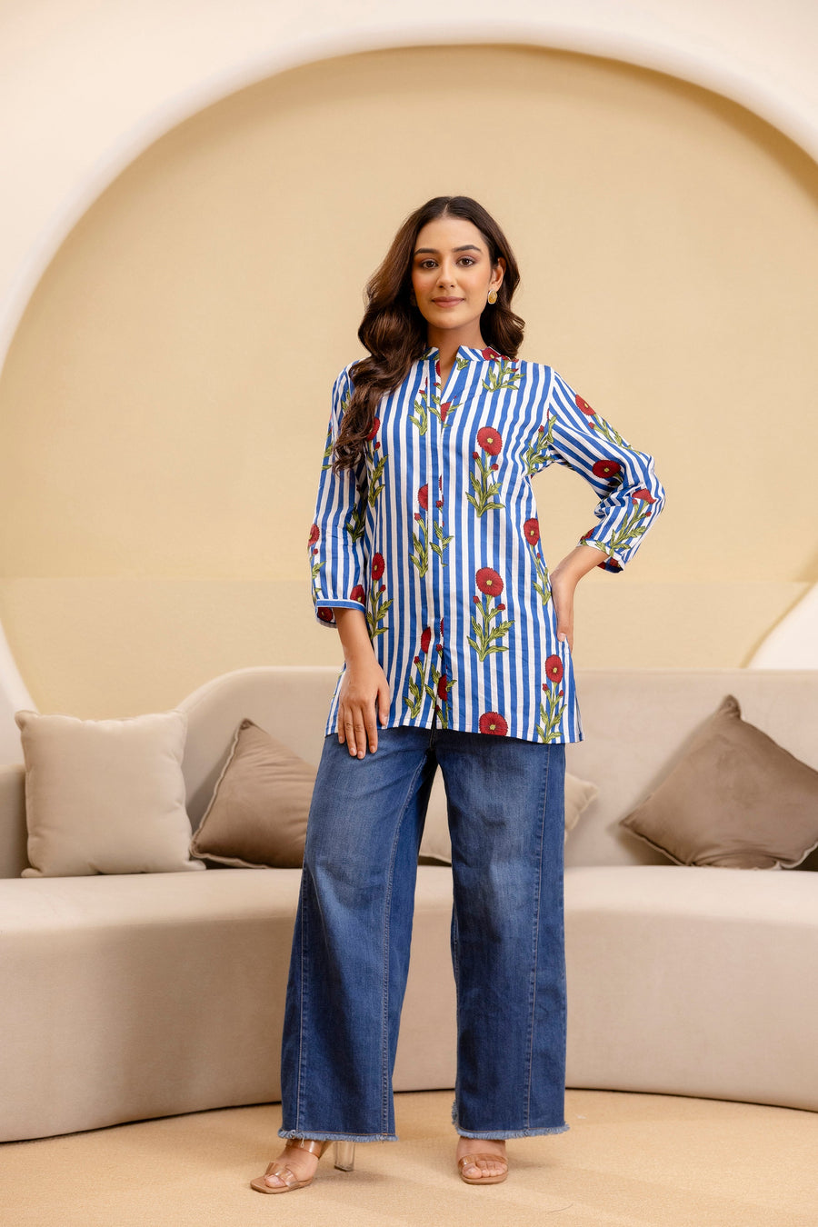 Bloomline Striped Cotton Top — image 6