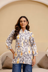Ashen Glow Ikat Cotton Top Me & My